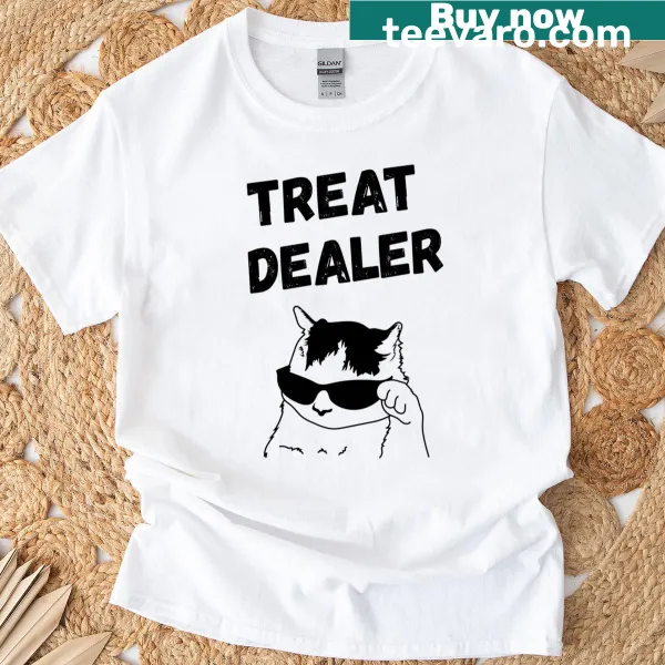 Cartoon cat design shirt for cat lovers with funny text.