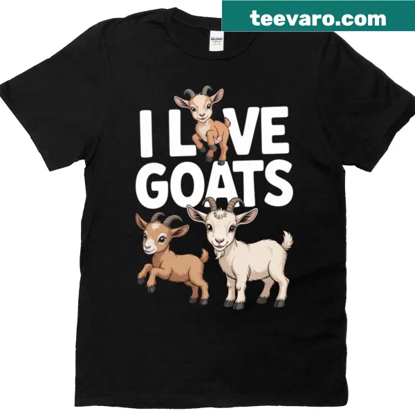 Cute cartoon goat design on a T-shirt