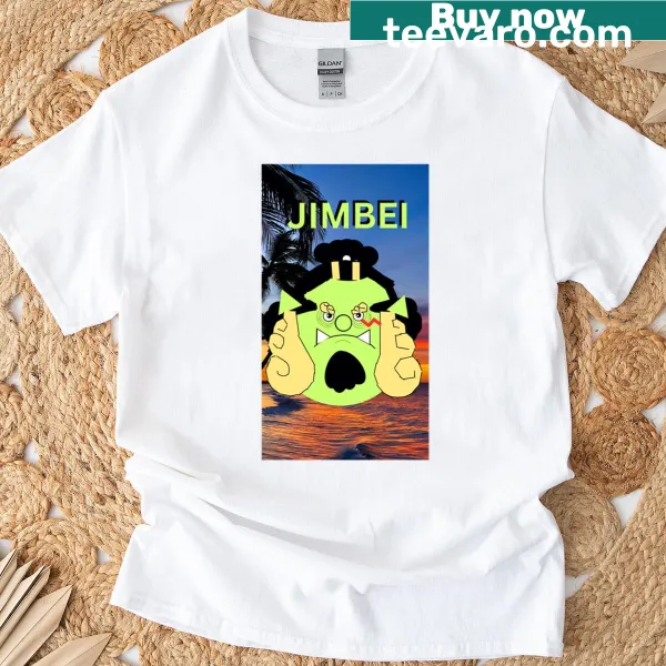 T-shirt with a design inspired by traditional Jimbei clothing
