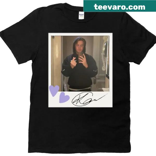 Illustrated Polaroid photo of Kit Connor on a stylish t-shirt