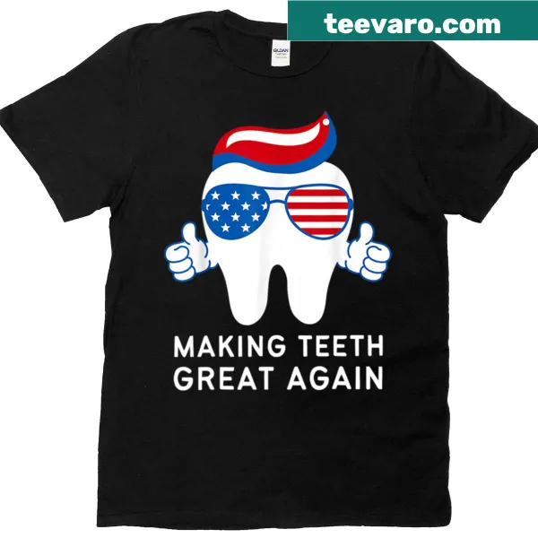 Funny dental-themed shirt with patriotic slogan for dentists