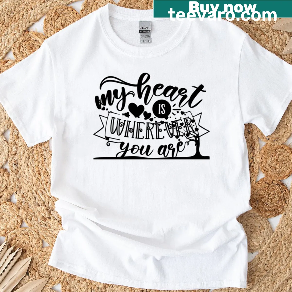 Romantic quote tee for couples about love and connection. — on a men's t-shirt