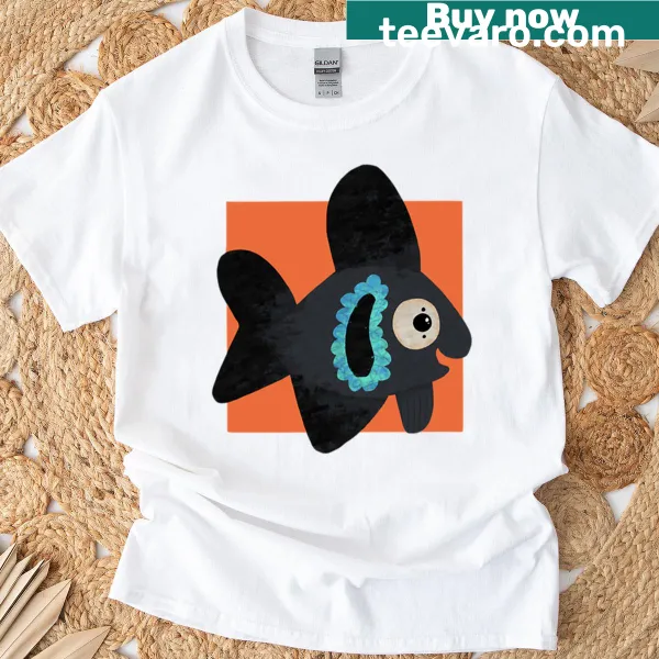 Illustration of a Phantom Tetra fish on a T-shirt