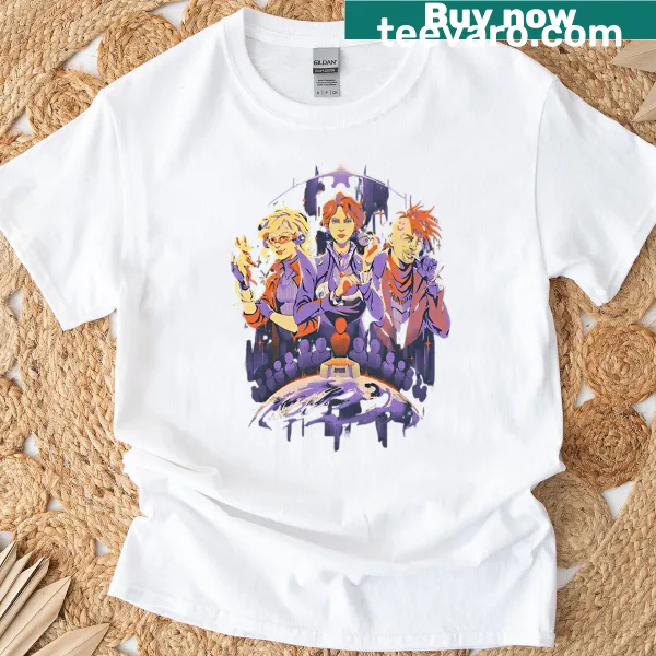 Illustration celebrating Rimworld on a stylish gaming T-shirt