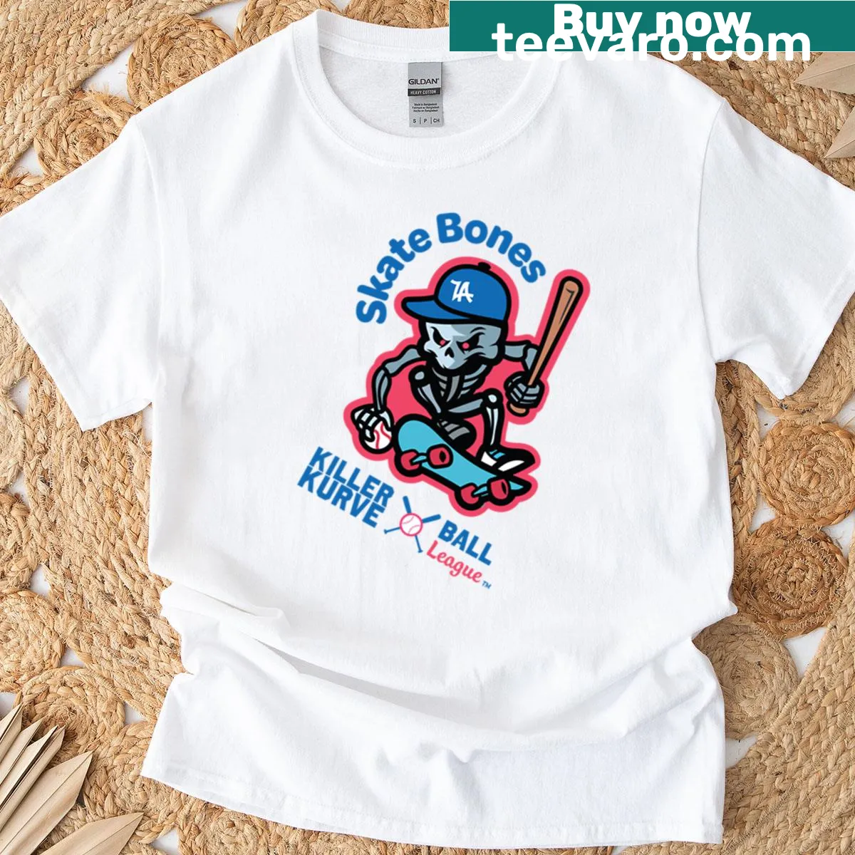 Dynamic skateboard bones illustration on a trendy t-shirt — on a men's t-shirt