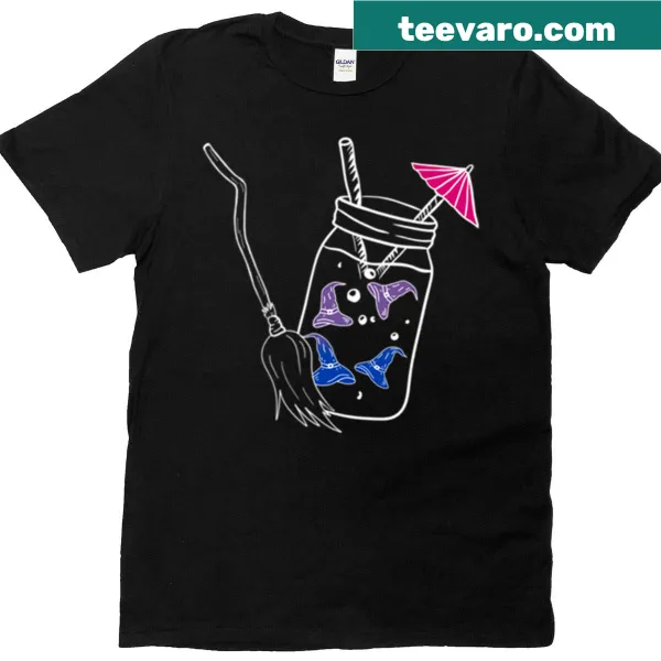 Whimsical jar design celebrating bisexual pride on t-shirt
