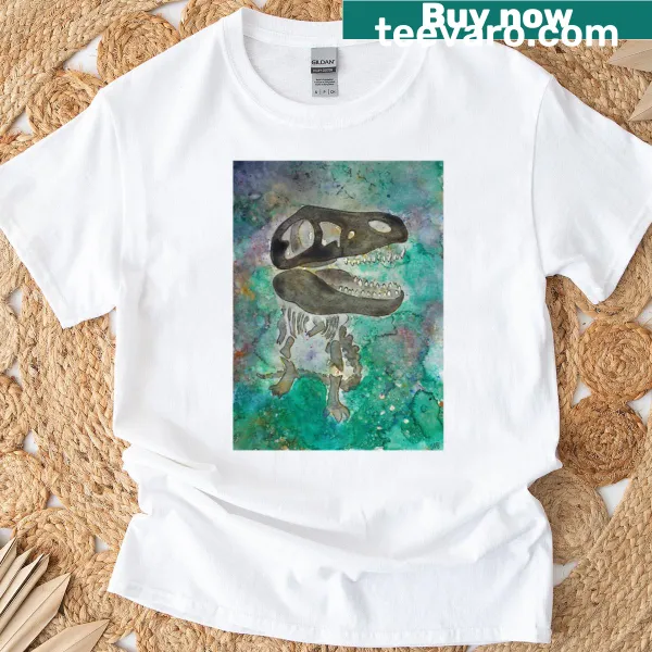 Cartoon T-rex graphic on a playful T-shirt