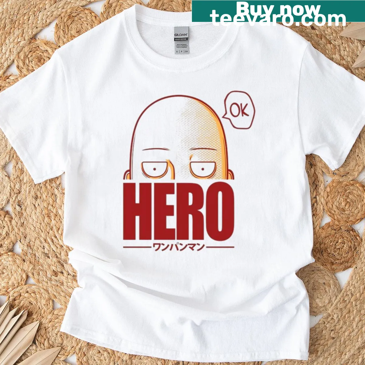 Whimsical T-shirt featuring a reluctant hero illustration — on a men's t-shirt