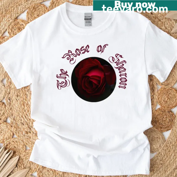 Oversized T-shirt with intricate illustration of Rose of Sharon flower