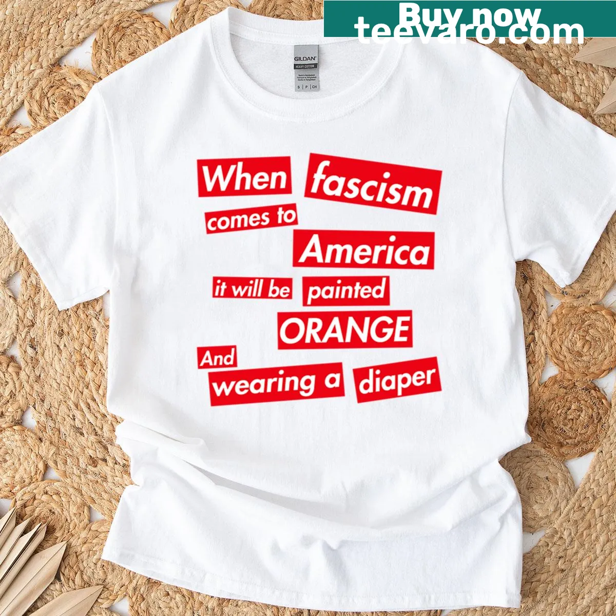 Political t-shirt with anti-Trump message — on a men's t-shirt