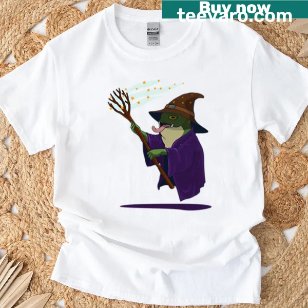 Oversized T-shirt featuring a playful wizard frog graphic
