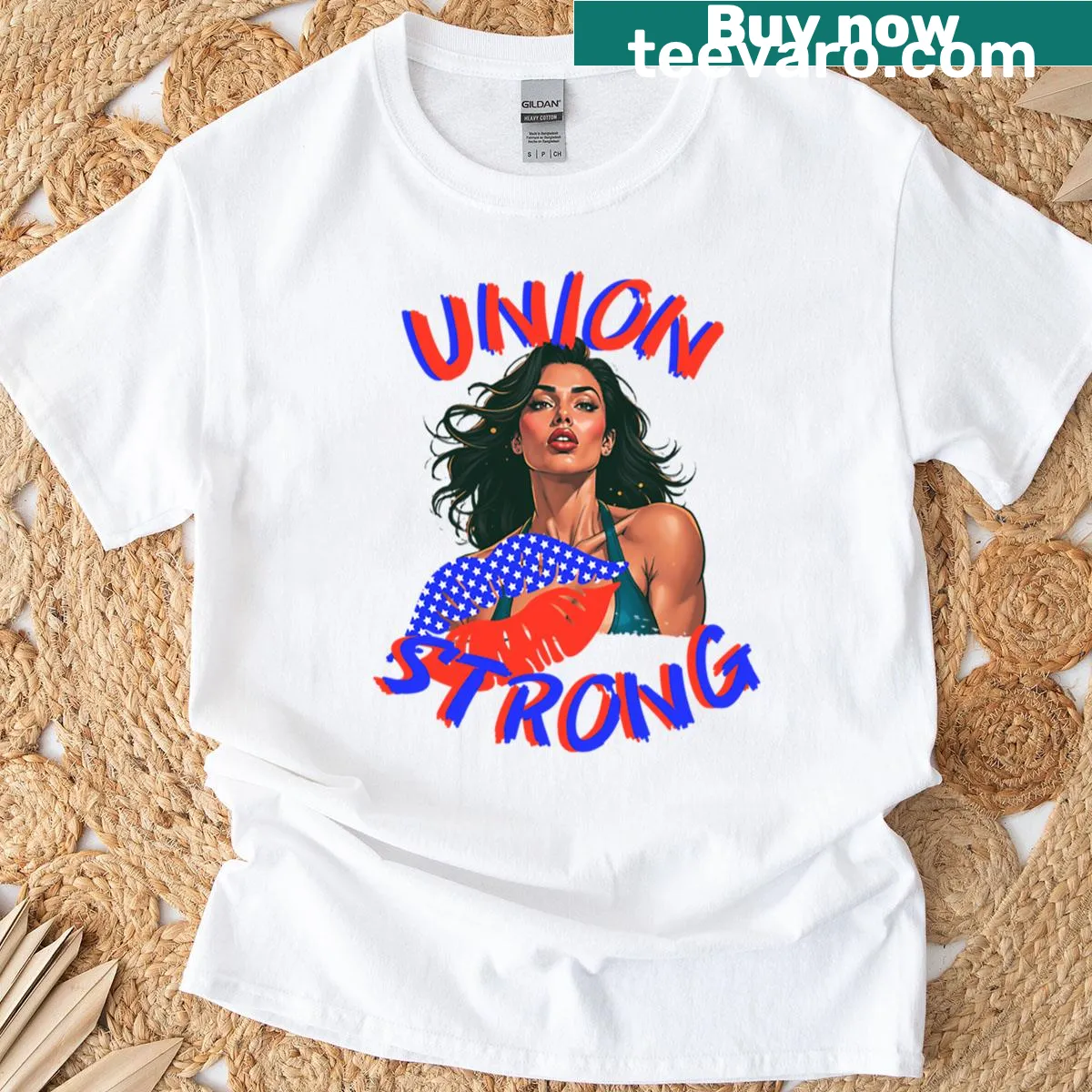 Labor Day T-shirt with empowering typography for women — on a men's t-shirt