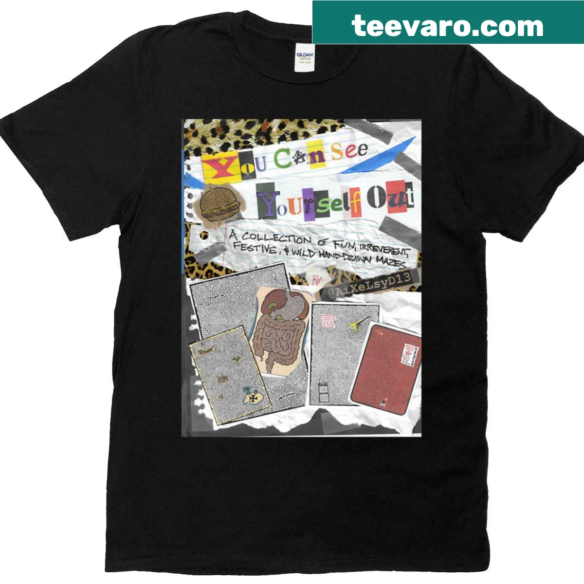 T-shirt with bold text saying 'You Can See Yourself Out' — on a men's t-shirt
