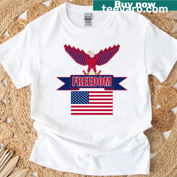 Patriotic t-shirt with American eagle and flag design