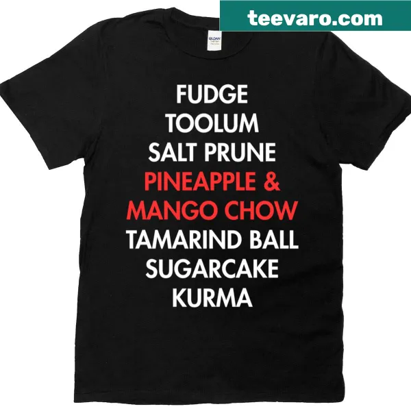 T-shirt celebrating Trinidad's sweet and salty cuisine