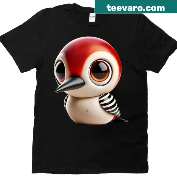 Illustration of a Red-bellied Woodpecker on a T-shirt