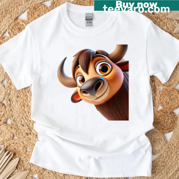 Oversized T-shirt featuring an adorable wood bison