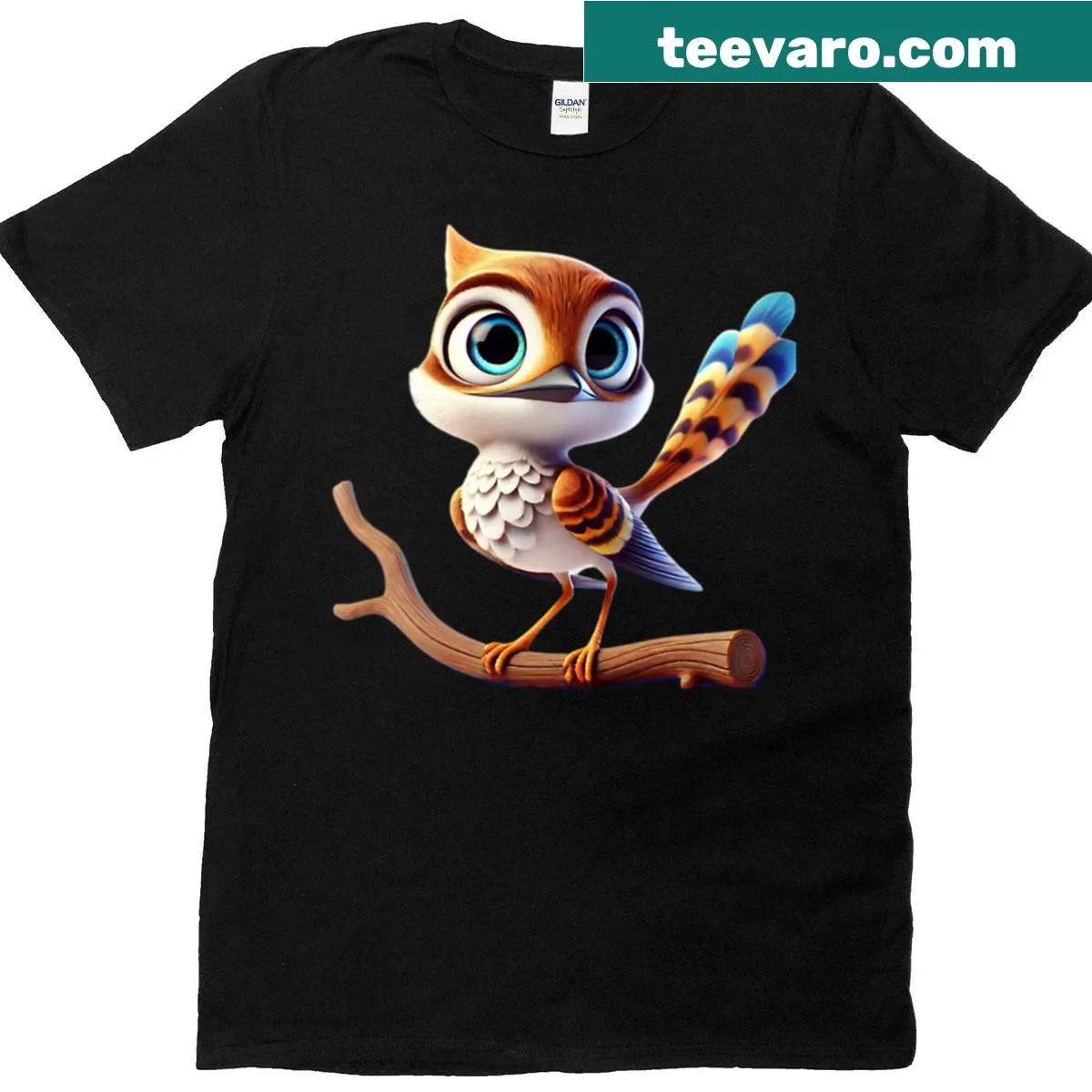 Illustration of an adorable Wryneck bird on a t-shirt — on a men's t-shirt
