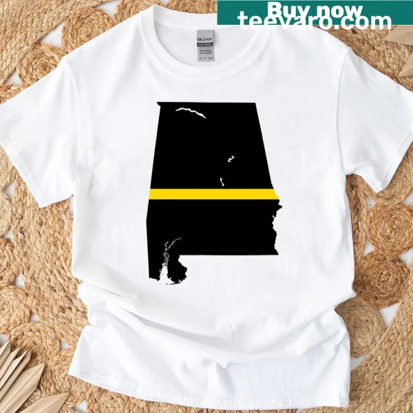 Alabama Thin Gold Line T-shirt with a minimalist graphic