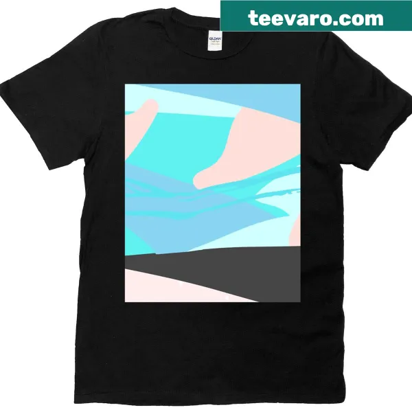 Aqua abstract art graphic t-shirt featuring water-inspired design