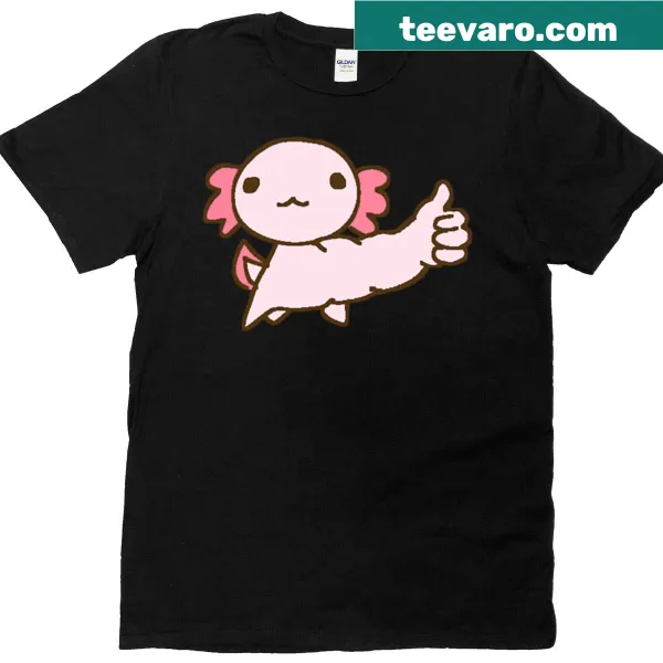 Oversized t-shirt featuring a playful axolotl design