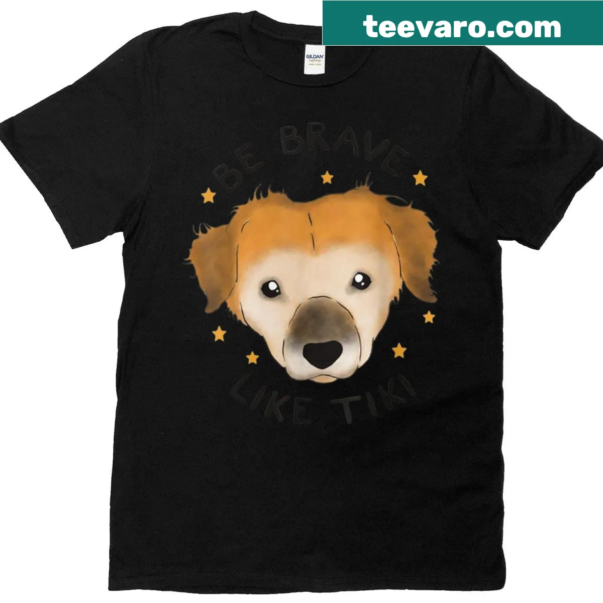 Inspirational T-shirt with the phrase 'Be Brave Like Tiki' — on a men's t-shirt