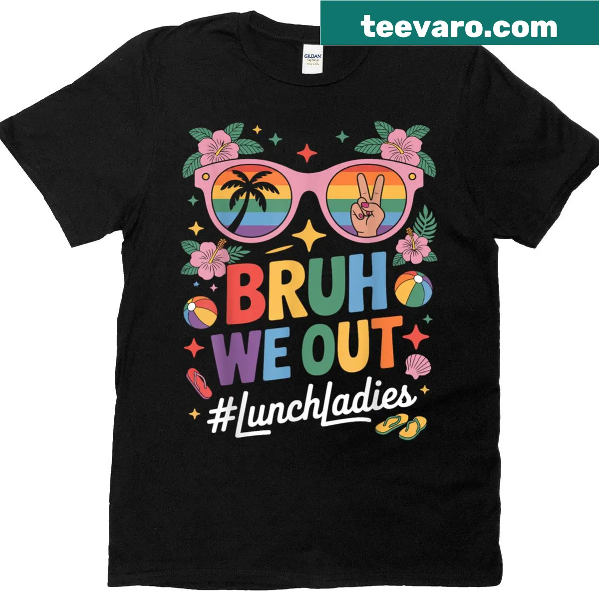 Funny t-shirt with the phrase 'Bruh, We Out!' for the last day of school — on a men's t-shirt