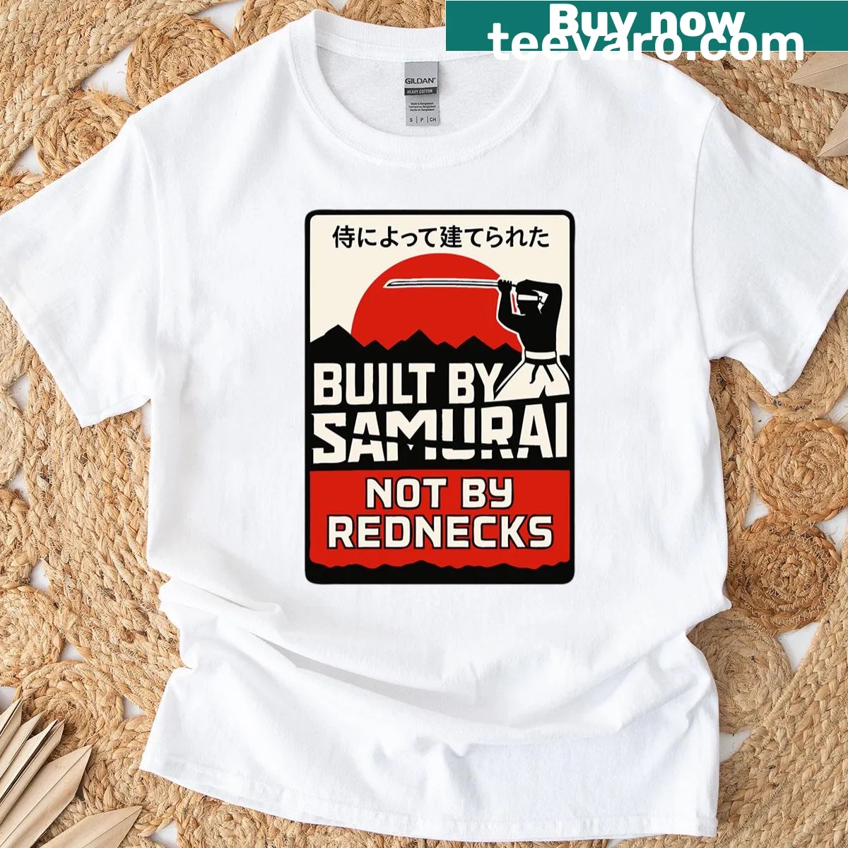 Illustration of a samurai warrior on a T-shirt — on a men's t-shirt