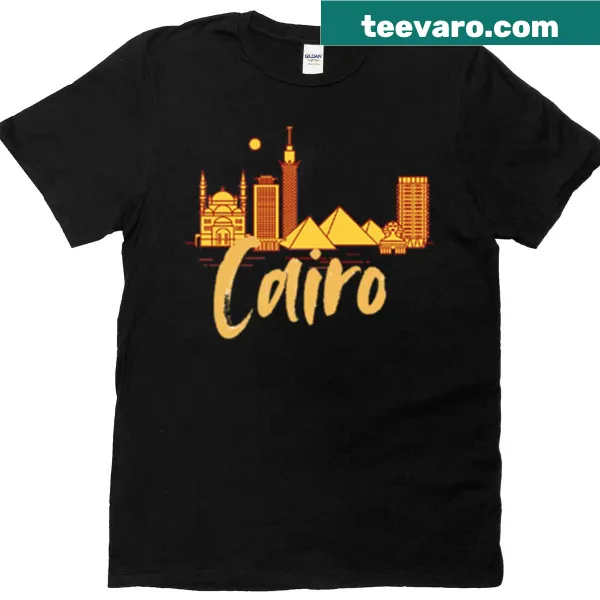 Illustrated t-shirt featuring iconic Cairo landmarks