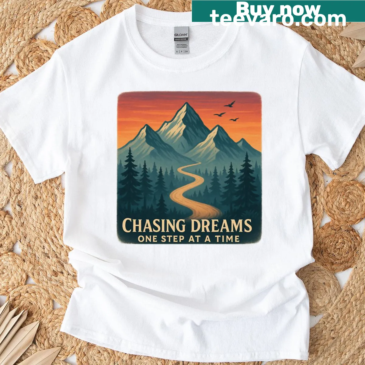 Inspirational oversized T-shirt with motivational quote. — on a men's t-shirt