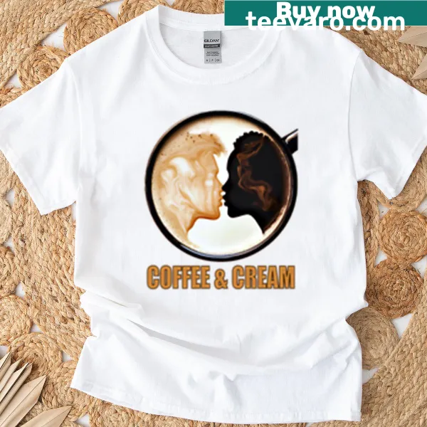 Illustration of a coffee cup with cream on a t-shirt