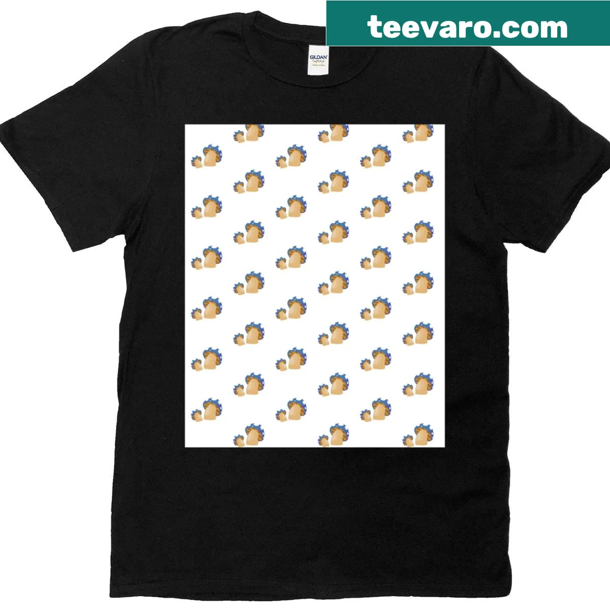 T-shirt with adorable cottagecore mushroom graphic — on a men's t-shirt