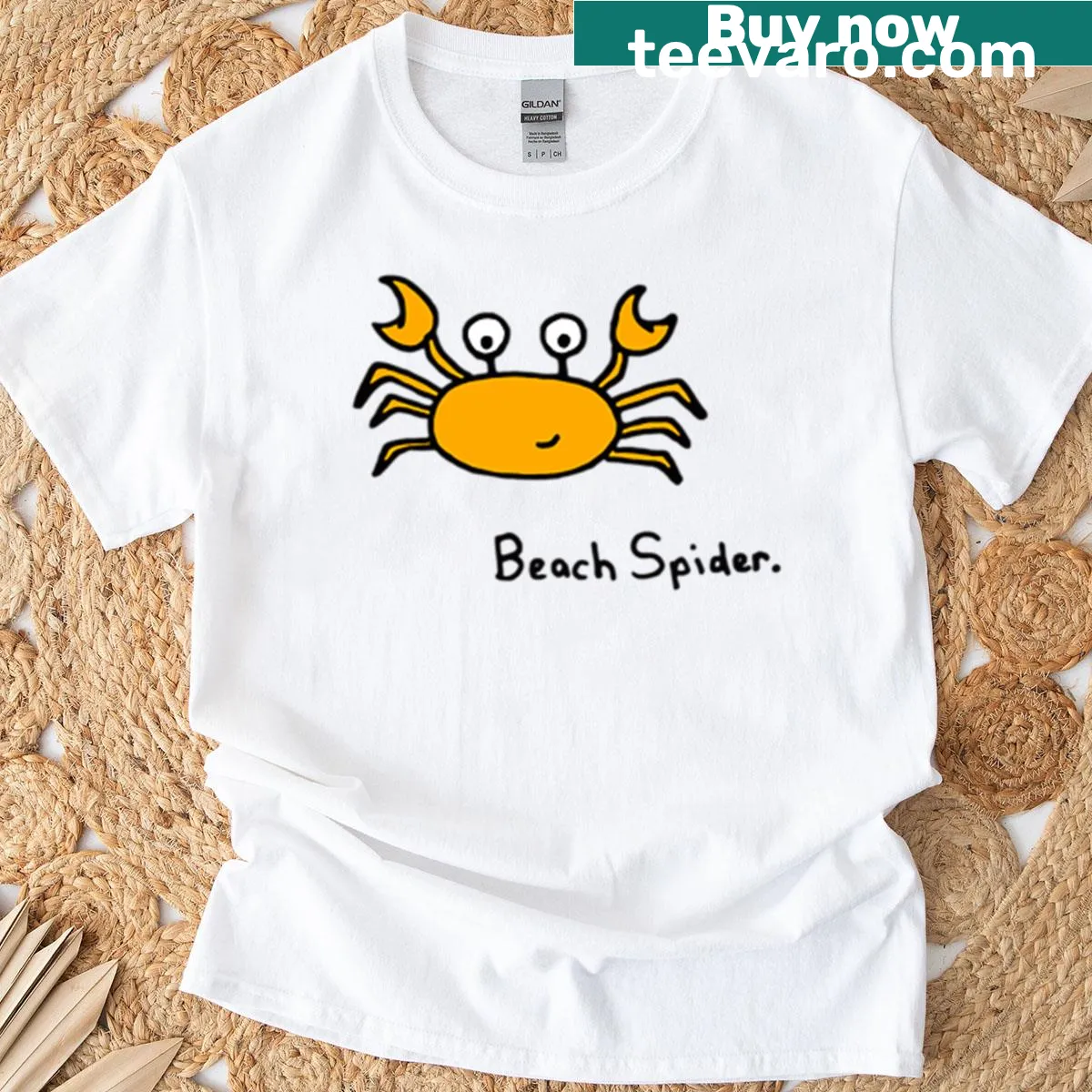 Cartoon crab graphic on a T-shirt — on a men's t-shirt