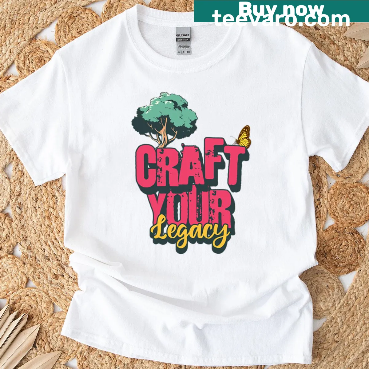 Inspirational typography on a Craft Your Legacy T-shirt — on a men's t-shirt