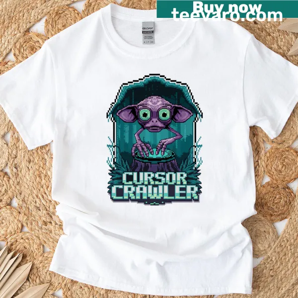 Cartoon character inspired by gaming on a T-shirt