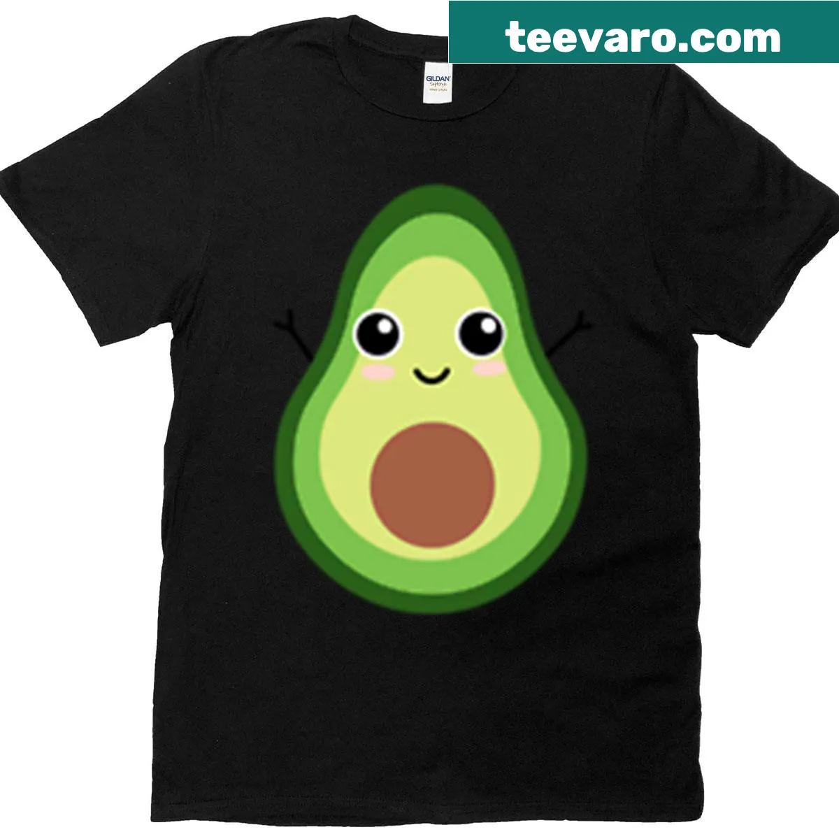 Cartoon T-shirt featuring a cute avocado design, perfect for fitness enthusiasts — on a men's t-shirt