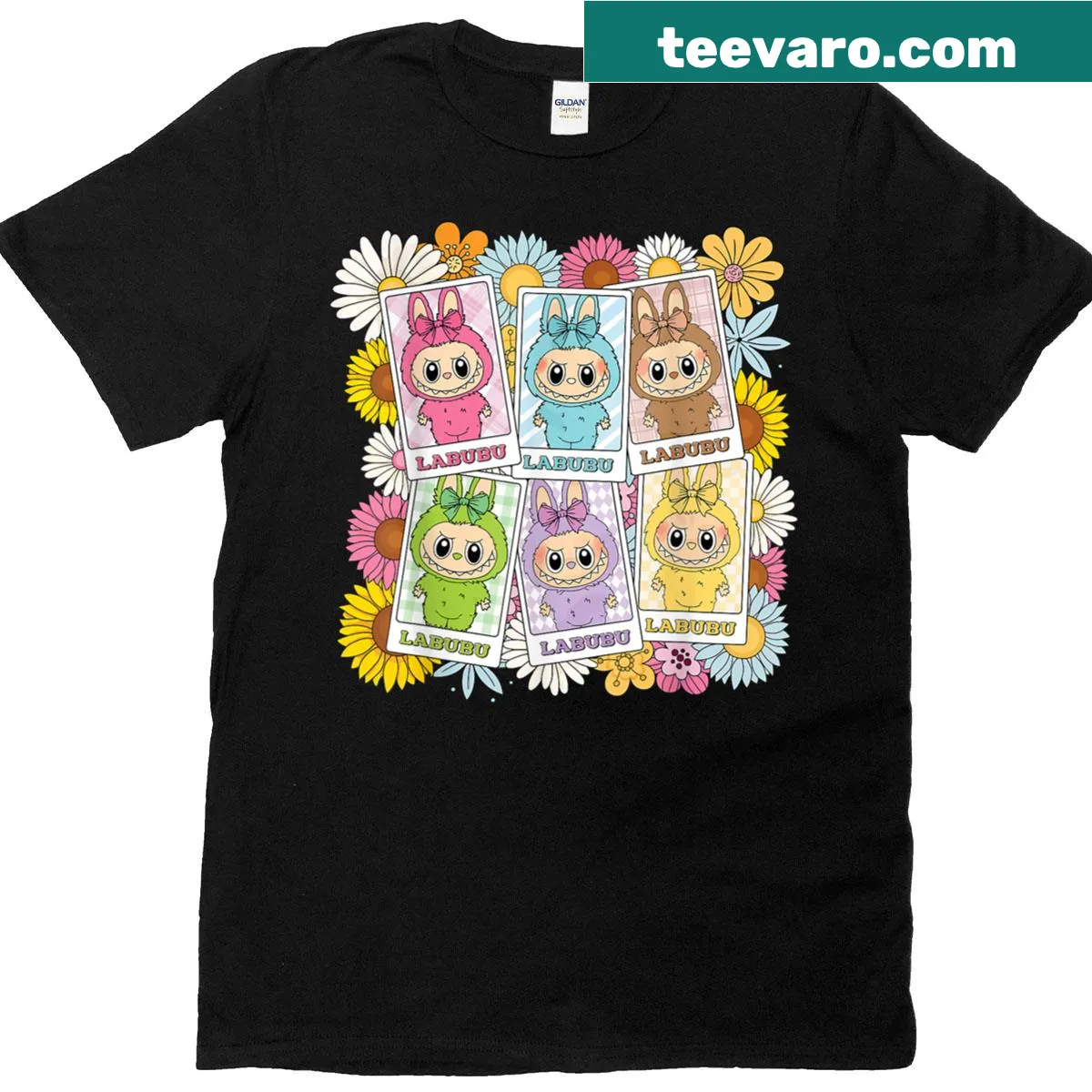 Funny T-shirt featuring the character Labubu — on a men's t-shirt