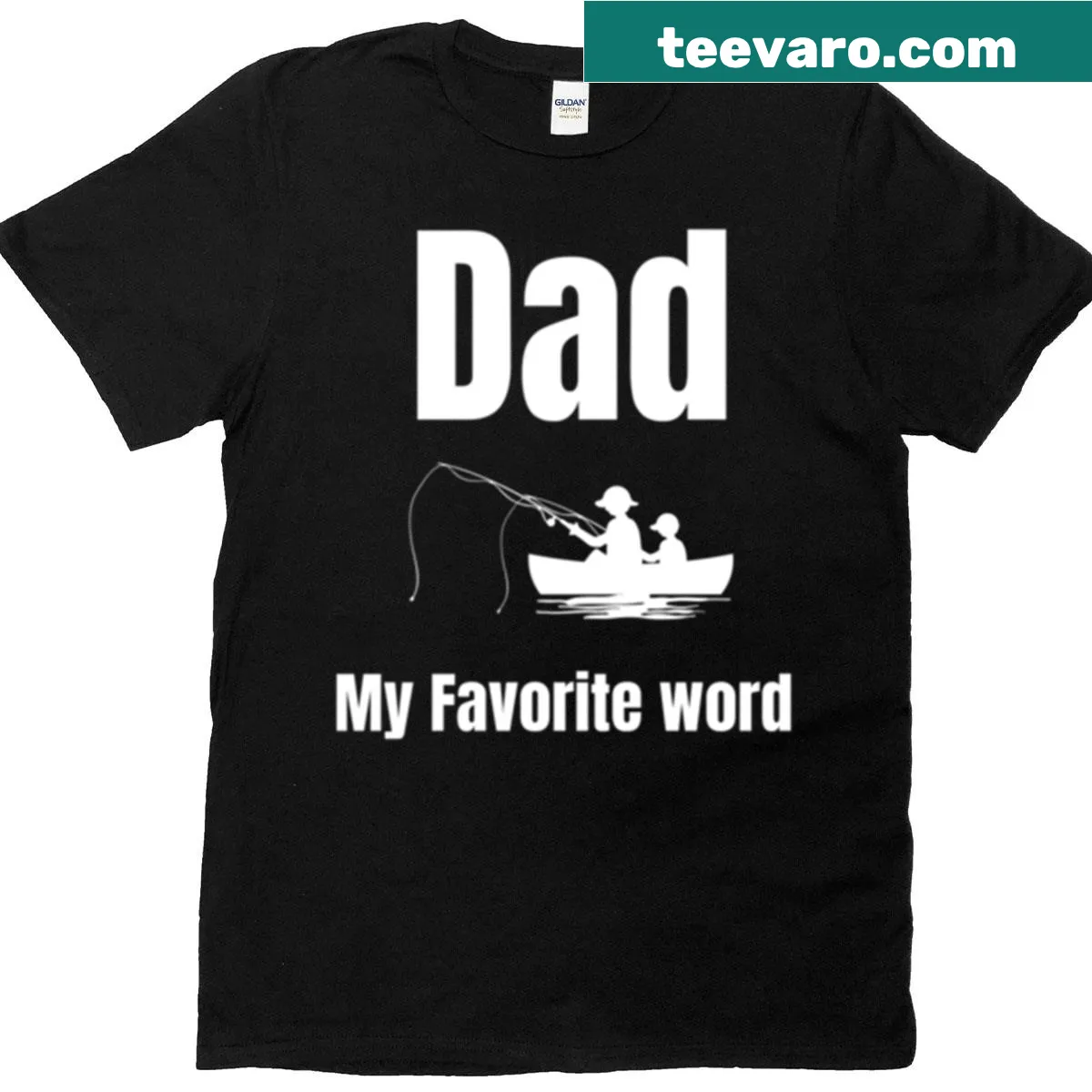 Playful typography design declaring 'Dad' as a favorite word on a T-shirt. — on a men's t-shirt