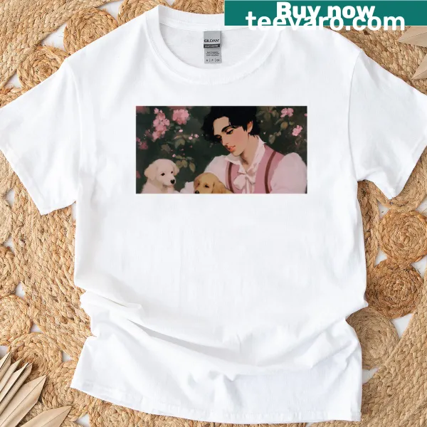 Premium t-shirt featuring whimsical dog illustrations and daydream themes