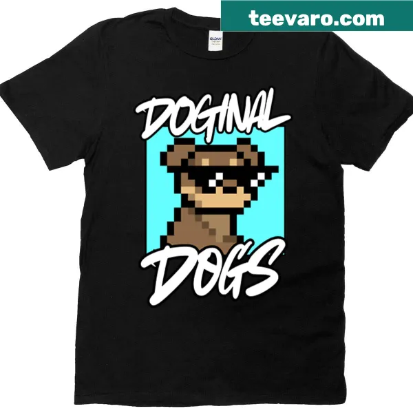 Playful illustration of a dog inspired by NFT art on a T-shirt