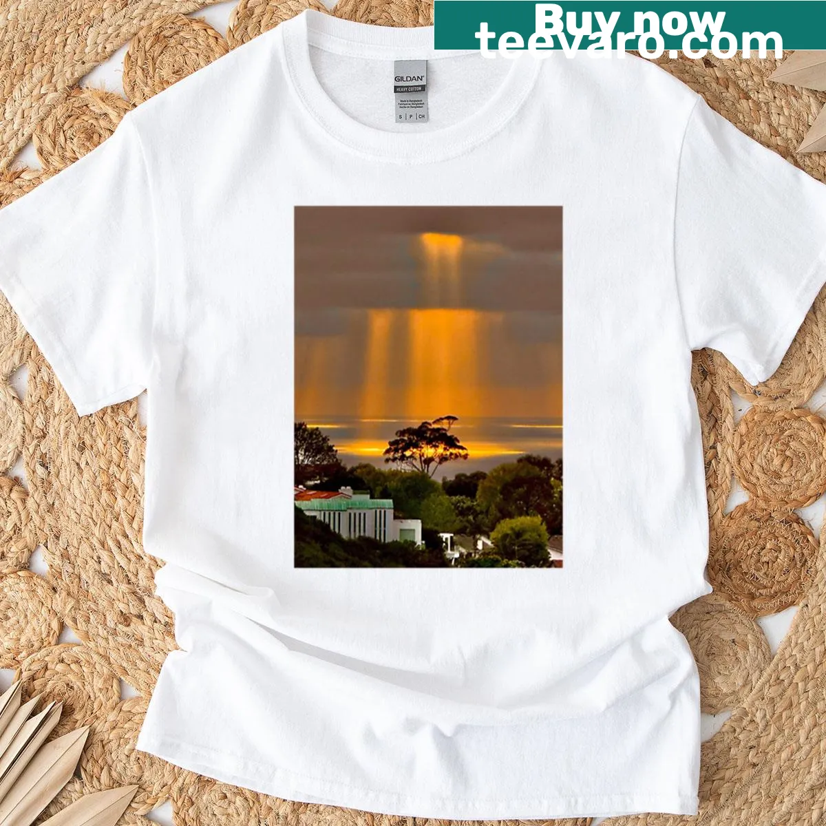 Minimalist silhouette design on an oversized T-shirt — on a men's t-shirt