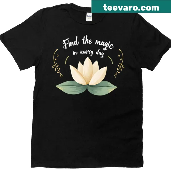 Oversized T-shirt with inspirational text about finding magic