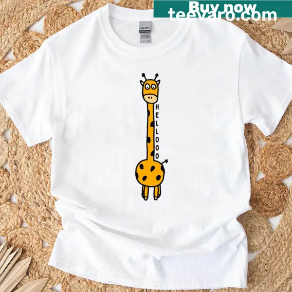 Cute T-shirt featuring an illustrated giraffe graphic