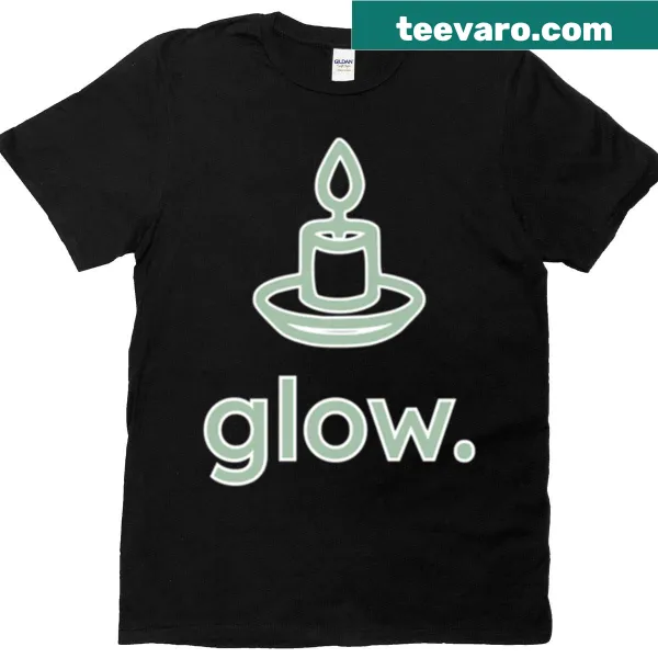 Minimal candle line art graphic on T-shirt