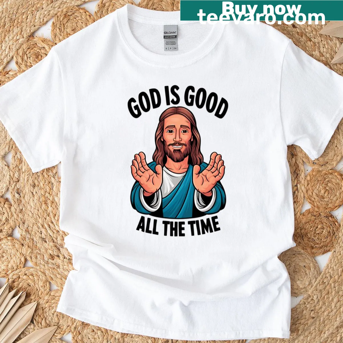 Inspirational typography design proclaiming faith on a t-shirt. — on a men's t-shirt
