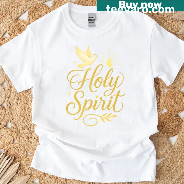 Oversized T-shirt with Holy Spirit illustration reflecting faith
