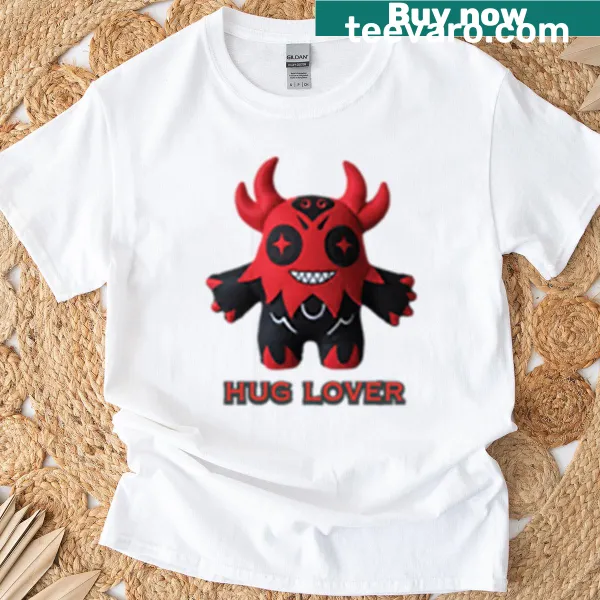 Cute cartoon demon plush toy graphic on a t-shirt