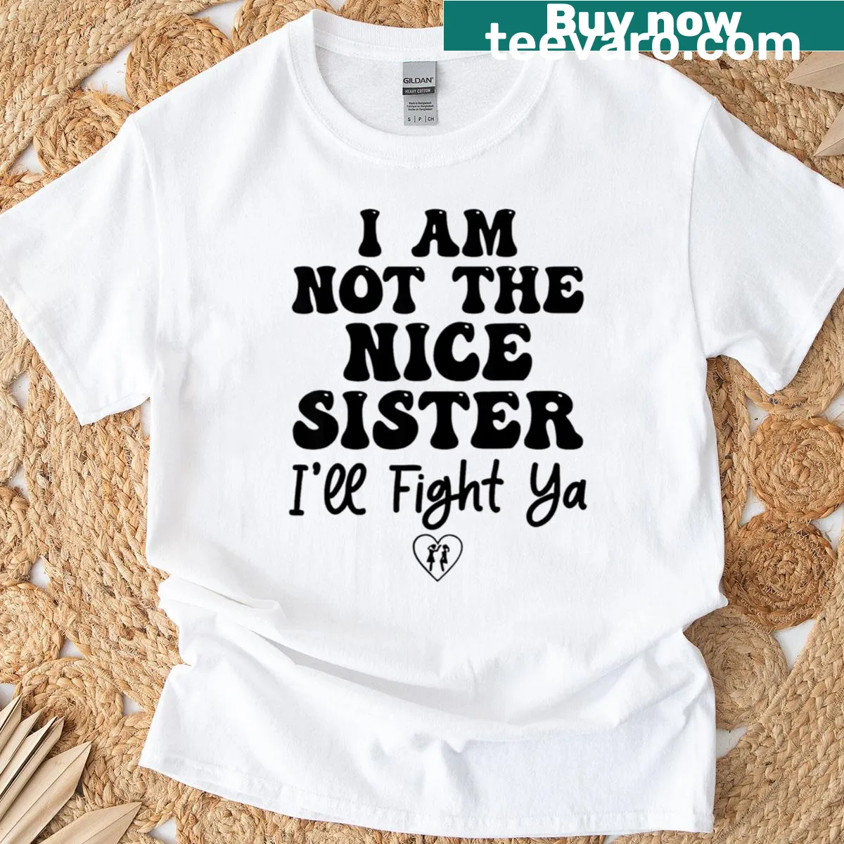 Funny quote T-shirt for teens about sisterly rivalry — on a men's t-shirt