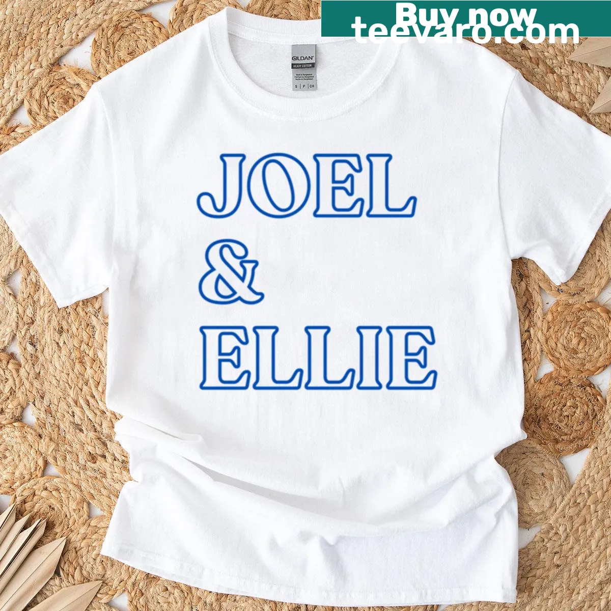 T-shirt featuring Joel and Ellie from The Last Of Us game — on a men's t-shirt