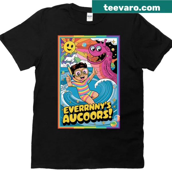 Oversized T-shirt featuring a joyful kid splashing in ocean waves.